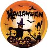 Halloween Pumpkin Paper Plates Party Plates and Napkins Birthday Disposable Tableware Party Supplie Set Party Dinnerware Serves 8 Guests for Plates, N