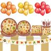 Thanksgiving Maple Leaf Paper Plates Party Plates and Napkins Party Supplie Birthday Disposable Tableware Set Party Dinnerware Serves 8 Guests for Pla