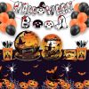 Halloween Pumpkin Paper Plates Party Plates and Napkins Birthday Disposable Tableware Party Supplie Set Party Dinnerware Serves 8 Guests for Plates, N