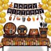 Whisky Plate Birthday Party Paper Plates and Napkins for Party Supplies Disposable Retro Tableware Kit Value Dinnerware Serves 8 Guests for Plates, Na