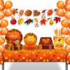 Autumn Thanksgiving Maple Leaf Paper Plates Party Supplie Plates and Napkins Birthday Disposable Tableware Set Party Dinnerware Serves 8 Guests for Pl
