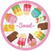 Ice Cream Paper Plates Summer Watercolor Dessert Popsicle Party Plates and Napkins Party Supplie Birthday Disposable Tableware Set Dinnerware Serves 8