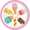 Ice Cream Paper Plates Summer Watercolor Dessert Popsicle Party Plates and Napkins Party Supplie Birthday Disposable Tableware Set Dinnerware Serves 8