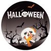 Halloween Black Paper Plates Birthday Party Supplies Disposable Tableware Paper Plates Set Cup Dinnerware Party Cutlery Kits Serves 8 Guests for Plate