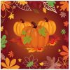 Autumn Thanksgiving Maple Leaf Paper Plates Party Supplie Plates and Napkins Birthday Disposable Tableware Set Party Dinnerware Serves 8 Guests for Pl